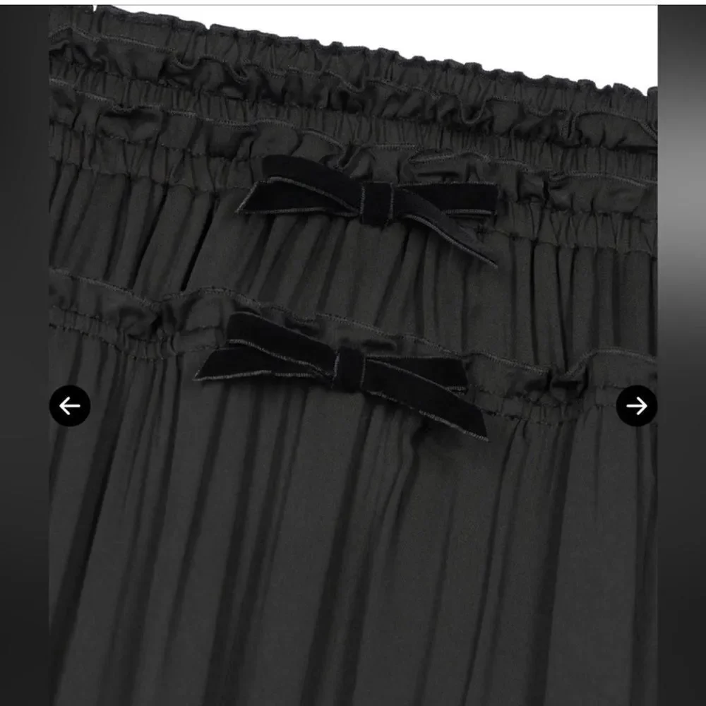 $215 The Kooples Shirred Maxi Skirt Bow Detail NWT - Picture 5 of 11